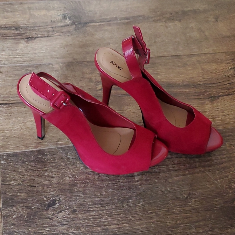 Red Peeptoe Stilettos